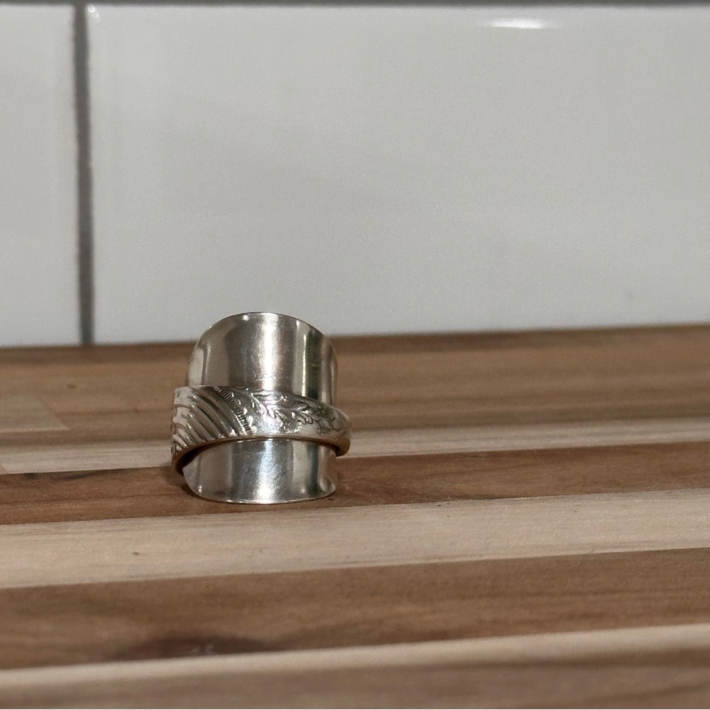 Antique Silver Spoon Wrap Ring Approximately Size… - image 2